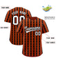 Custom Dark Orange Black Star Pattern Thick Stripes Baseball Jersey Limited