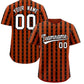 Custom Dark Orange Black Star Pattern Thick Stripes Baseball Jersey