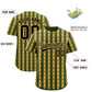 Custom Olive Old Gold Star Pattern Thick Stripes Baseball Jersey Limited