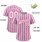 Custom Silver Pink Star Pattern Thick Stripes Baseball Jersey Limited