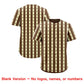 Custom Light Brown Cream Star Pattern Thick Stripes Baseball Jersey Limited