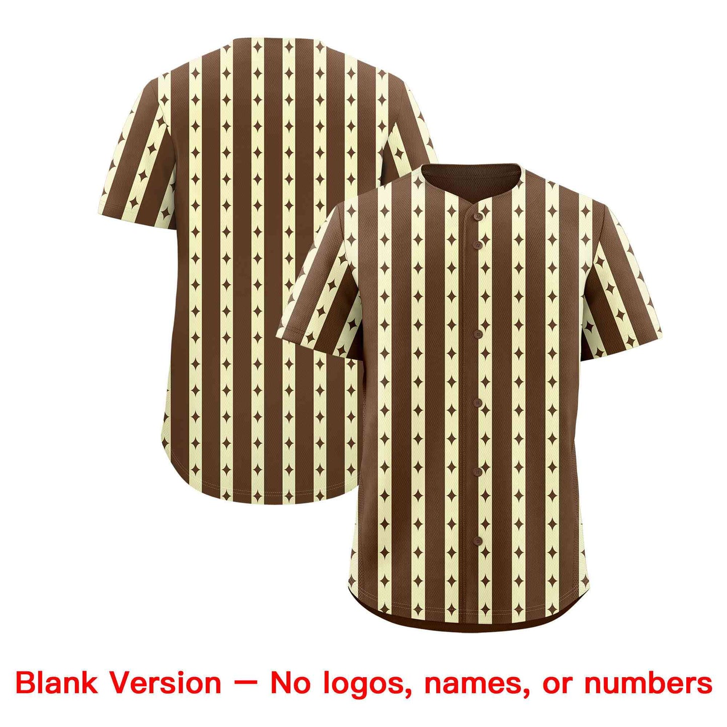 Custom Light Brown Cream Star Pattern Thick Stripes Baseball Jersey Limited