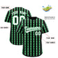 Custom Black Neon Green Star Pattern Thick Stripes Baseball Jersey Limited
