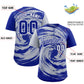Custom Silver Royal Swirl Graffiti Pattern Authentic Baseball Jersey Limited