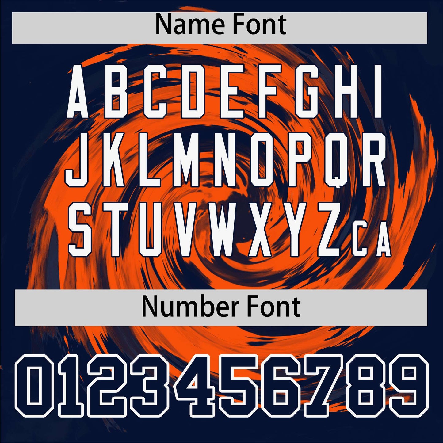 Custom Orange Navy Swirl Graffiti Pattern Authentic Baseball Jersey Limited