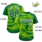 Custom Neon Green Kelly Green Swirl Graffiti Pattern Authentic Baseball Jersey Limited