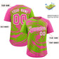 Custom Neon Green Pink Swirl Graffiti Pattern Authentic Baseball Jersey Limited