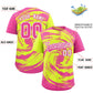 Custom Green Pink Swirl Graffiti Pattern Authentic Baseball Jersey Limited