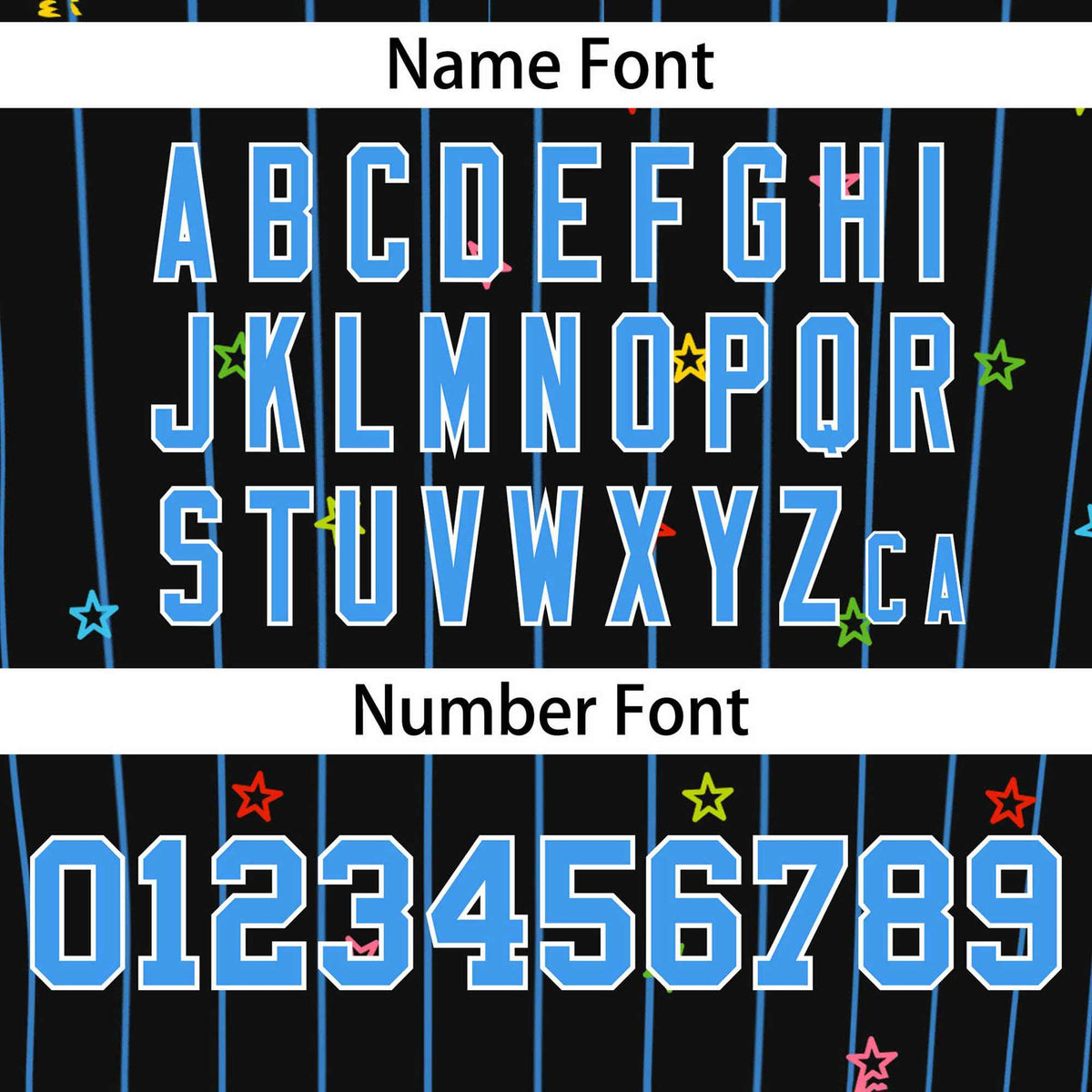 Custom Black Powder Blue Stripe Fashion Personalized Star Pattern Authentic Baseball Jersey Limited