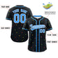 Custom Black Powder Blue Stripe Fashion Personalized Star Pattern Authentic Baseball Jersey Limited