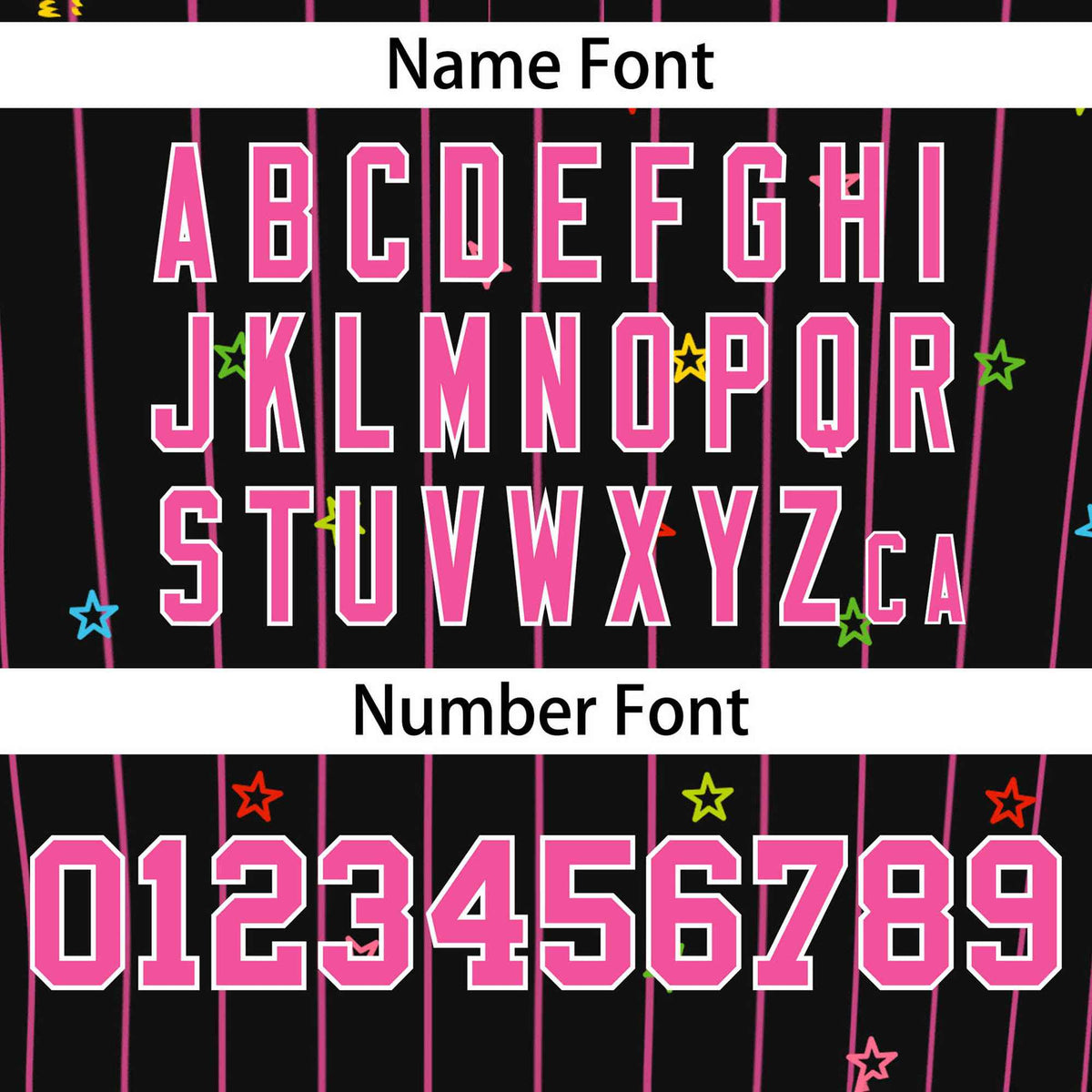 Custom Black Pink Stripe Fashion Personalized Star Pattern Authentic Baseball Jersey Limited