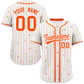 Custom White Orange Stripe Fashion Personalized Star Pattern Authentic Baseball Jersey