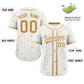 Custom White Old Gold Stripe Fashion Personalized Star Pattern Authentic Baseball Jersey Limited