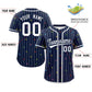 Custom Navy White Stripe Fashion Personalized Star Pattern Authentic Baseball Jersey Limited