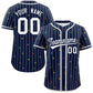 Custom Navy White Stripe Fashion Personalized Star Pattern Authentic Baseball Jersey