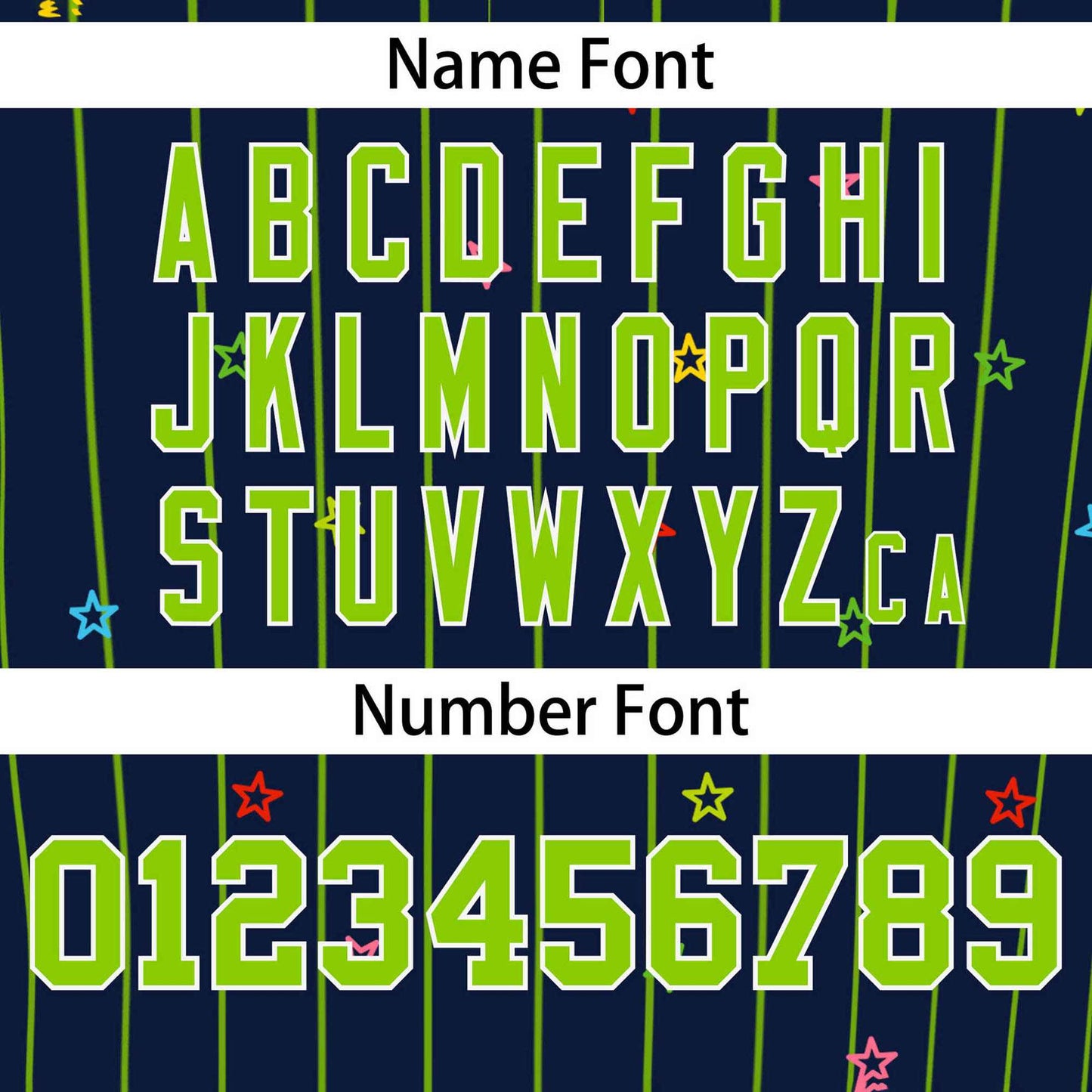 Custom Navy Neon Green Stripe Fashion Personalized Star Pattern Authentic Baseball Jersey Limited