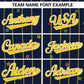 Custom Navy Gold Stripe Fashion Personalized Star Pattern Authentic Baseball Jersey Limited