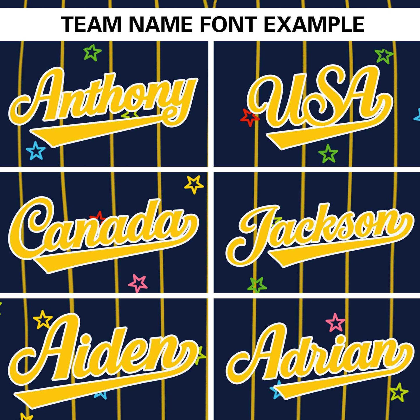 Custom Navy Gold Stripe Fashion Personalized Star Pattern Authentic Baseball Jersey Limited