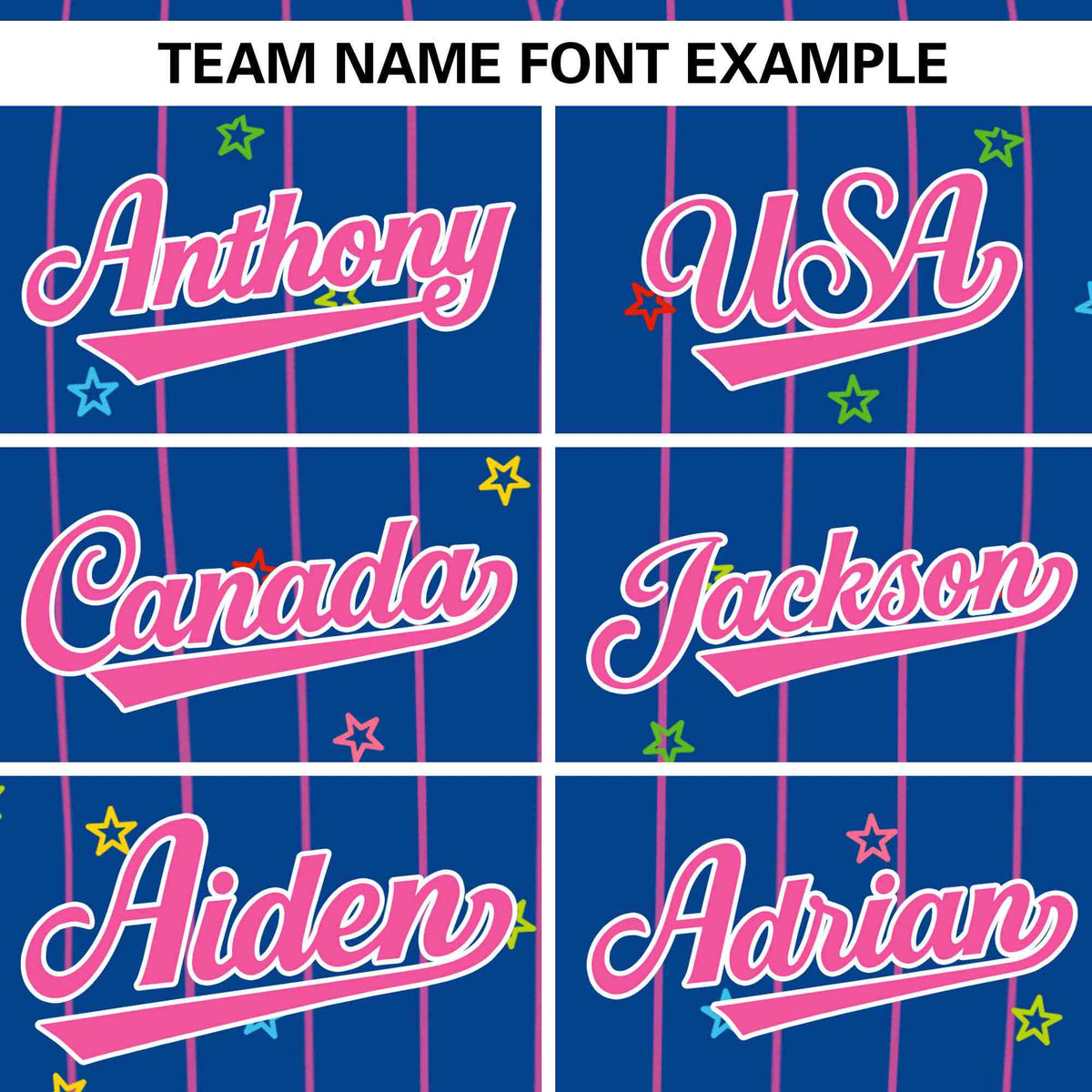 Custom Royal Pink Stripe Fashion Personalized Star Pattern Authentic Baseball Jersey Limited