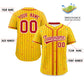 Custom Gold Red Stripe Fashion Personalized Star Pattern Authentic Baseball Jersey Limited