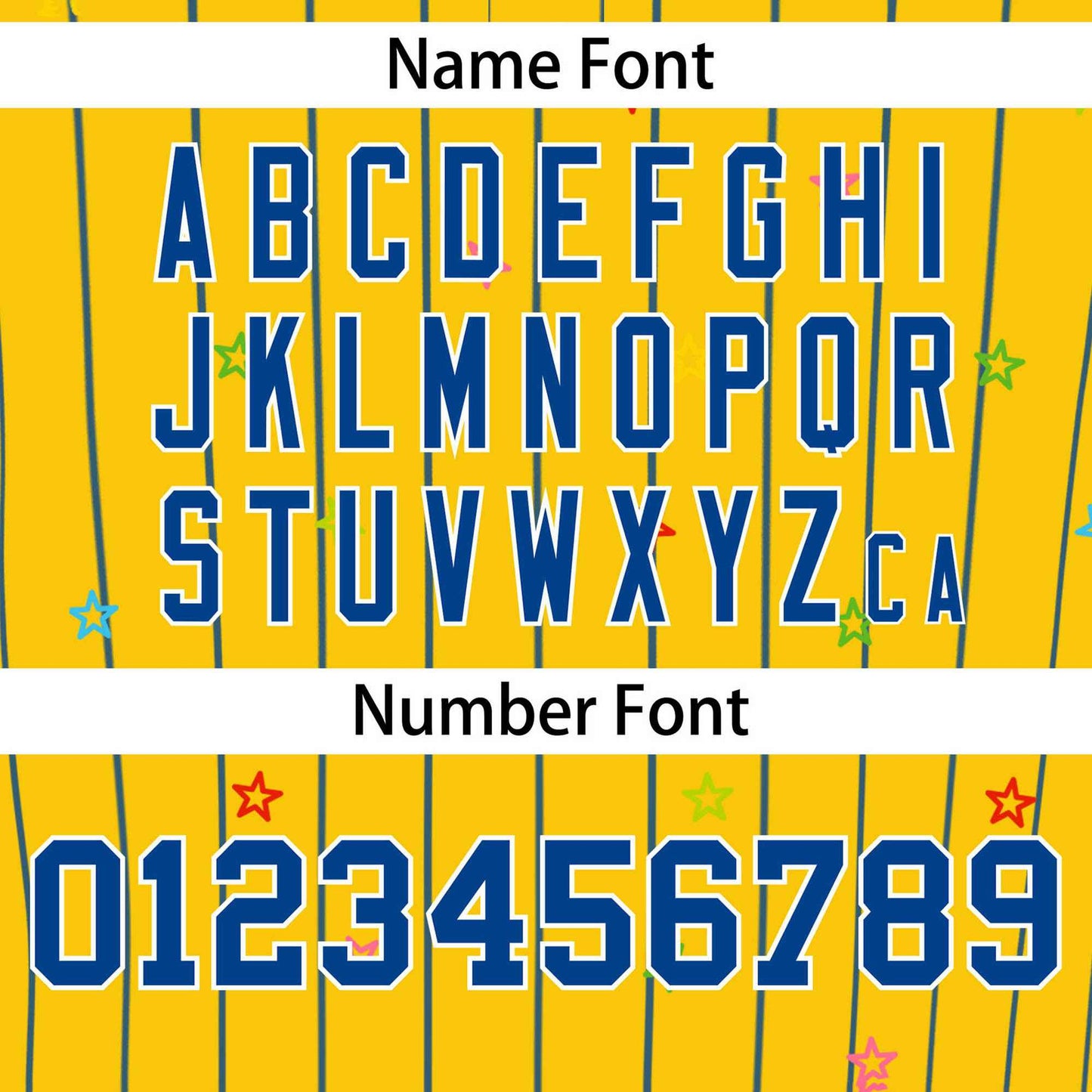 Custom Gold Royal Stripe Fashion Personalized Star Pattern Authentic Baseball Jersey Limited