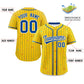 Custom Gold Royal Stripe Fashion Personalized Star Pattern Authentic Baseball Jersey Limited