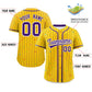 Custom Gold Purple Stripe Fashion Personalized Star Pattern Authentic Baseball Jersey Limited