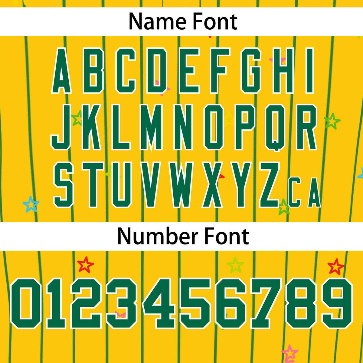 Custom Gold Kelly Green Stripe Fashion Personalized Star Pattern Authentic Baseball Jersey Limited