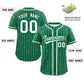 Custom Kelly Green White Stripe Fashion Personalized Star Pattern Authentic Baseball Jersey Limited