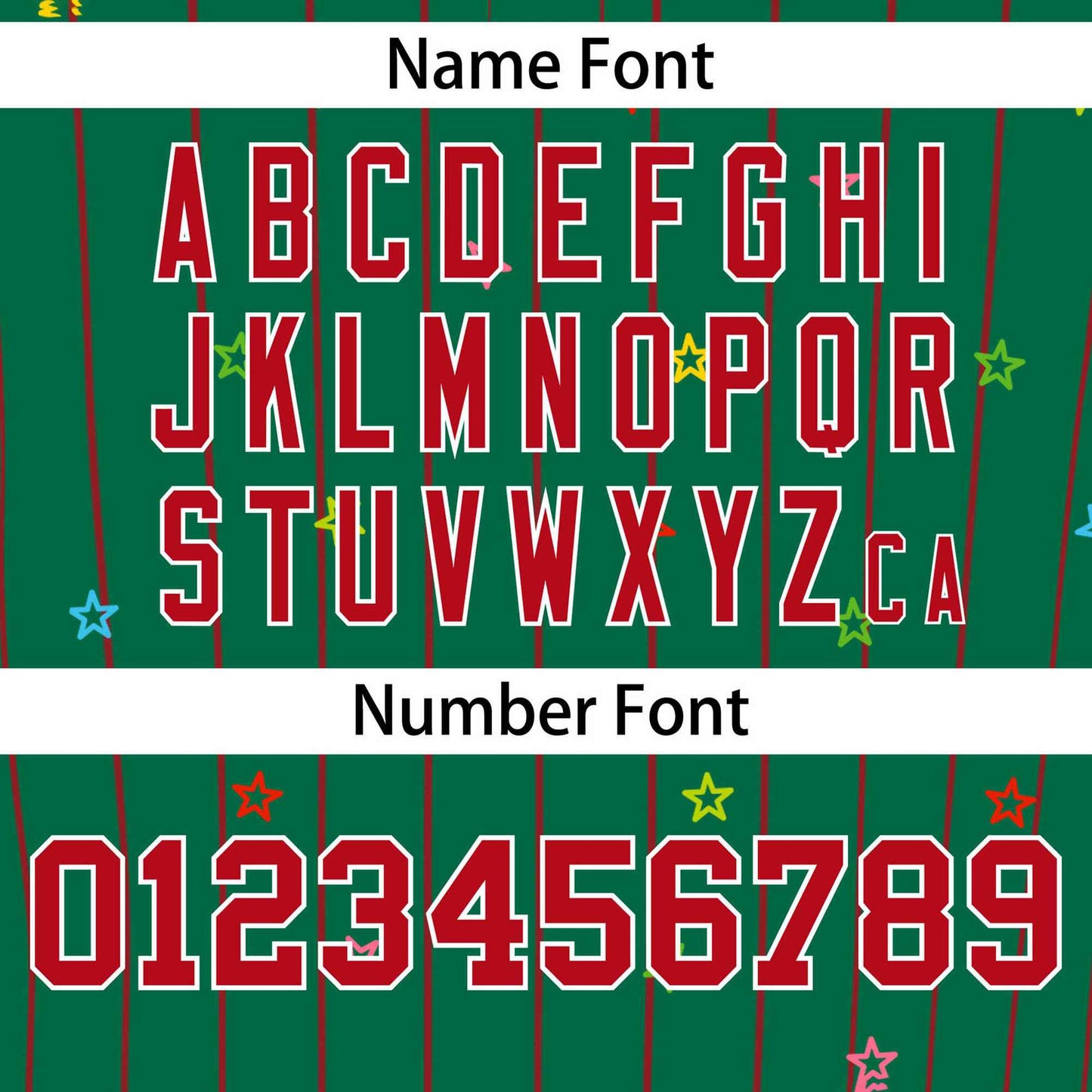 Custom Kelly Green Red Stripe Fashion Personalized Star Pattern Authentic Baseball Jersey Limited