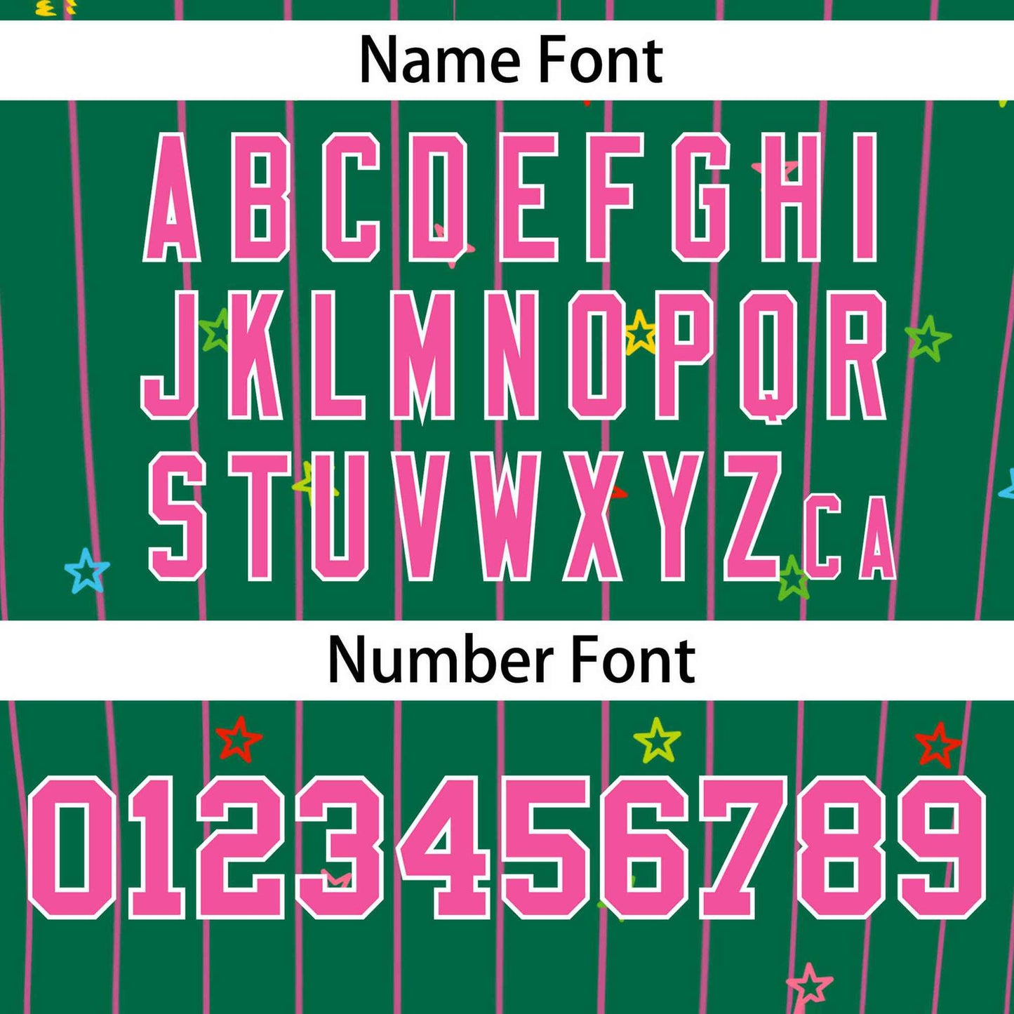 Custom Kelly Green Pink Stripe Fashion Personalized Star Pattern Authentic Baseball Jersey Limited