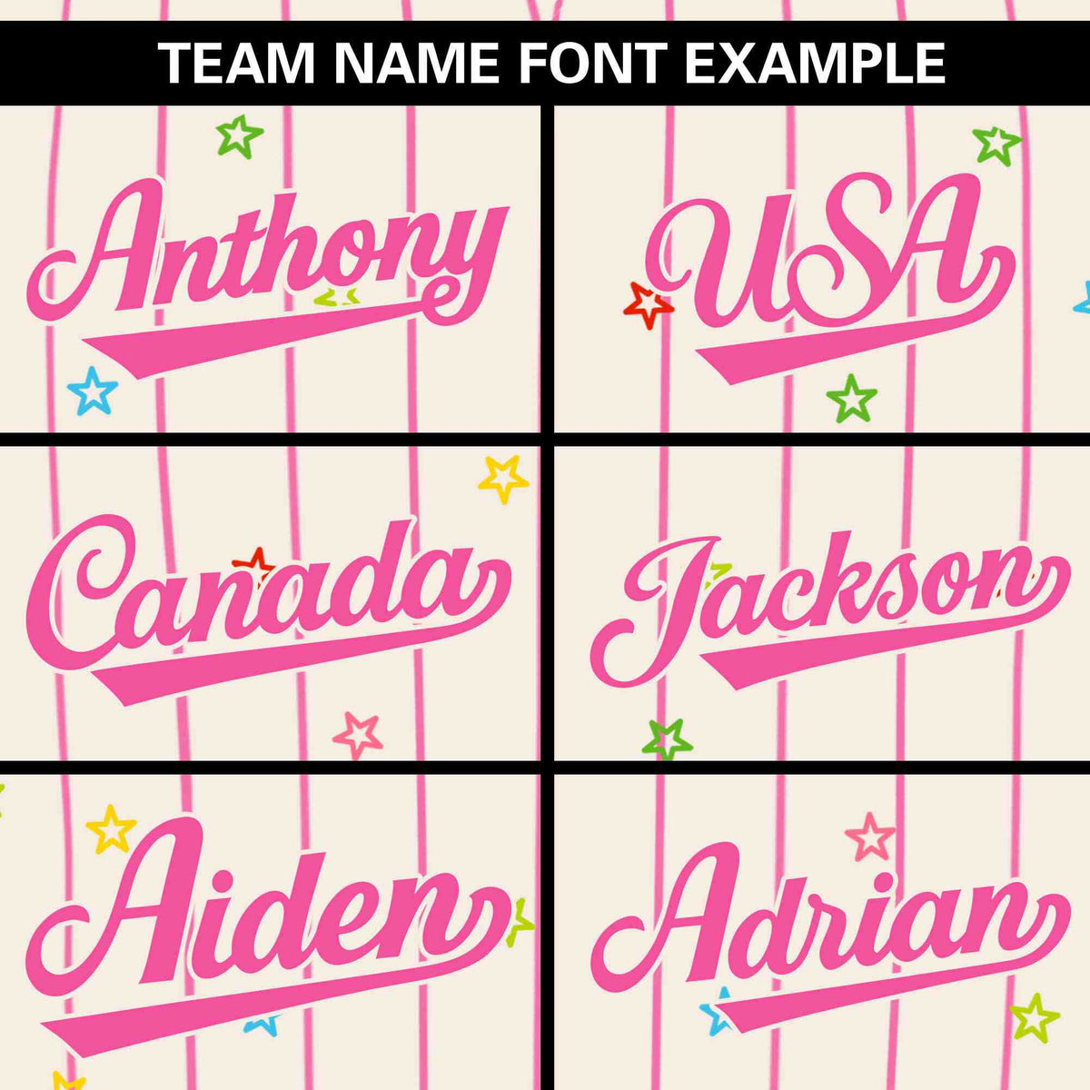 Custom Cream Pink Stripe Fashion Personalized Star Pattern Authentic Baseball Jersey Limited