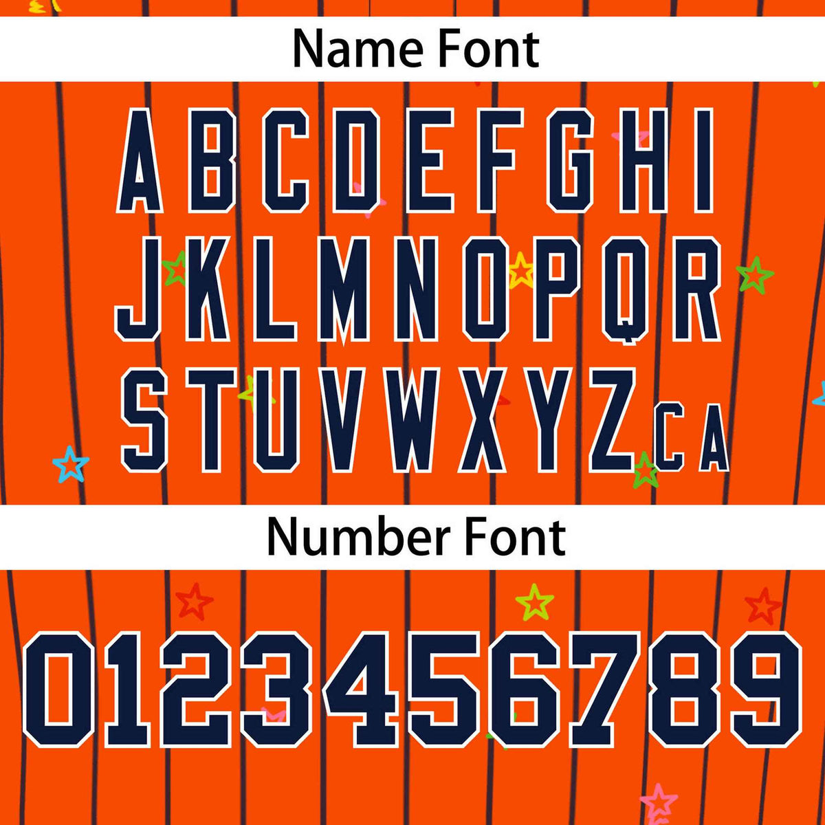 Custom Orange Navy Stripe Fashion Personalized Star Pattern Authentic Baseball Jersey Limited