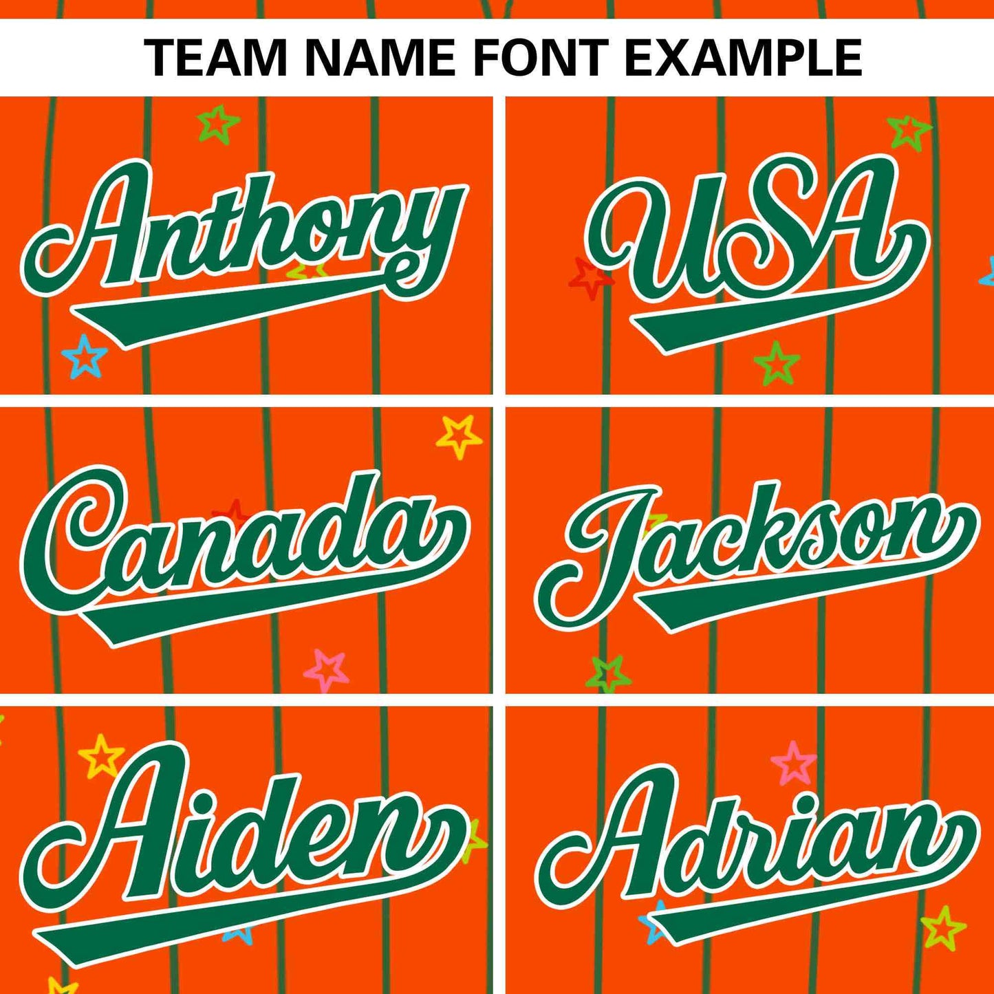 Custom Orange Kelly Green Stripe Fashion Personalized Star Pattern Authentic Baseball Jersey Limited