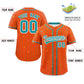 Custom Orange Aqua Stripe Fashion Personalized Star Pattern Authentic Baseball Jersey Limited