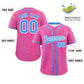 Custom Pink Powder Blue Stripe Fashion Personalized Star Pattern Authentic Baseball Jersey Limited