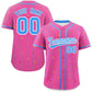 Custom Pink Powder Blue Stripe Fashion Personalized Star Pattern Authentic Baseball Jersey