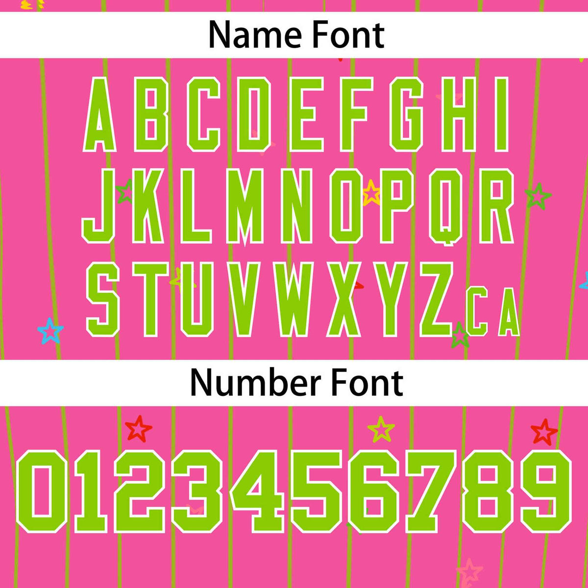 Custom Pink Neon Green Stripe Fashion Personalized Star Pattern Authentic Baseball Jersey Limited
