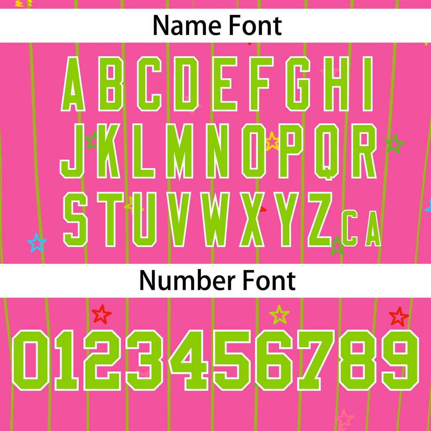 Custom Pink Neon Green Stripe Fashion Personalized Star Pattern Authentic Baseball Jersey Limited