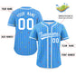 Custom Powder Blue White Stripe Fashion Personalized Star Pattern Authentic Baseball Jersey Limited