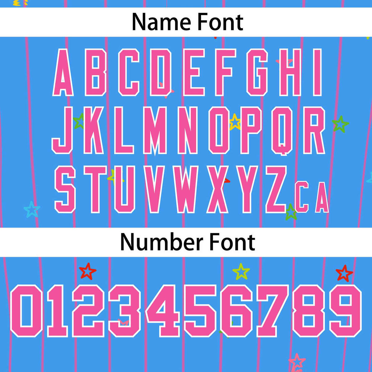 Custom Powder Blue Pink Stripe Fashion Personalized Star Pattern Authentic Baseball Jersey Limited