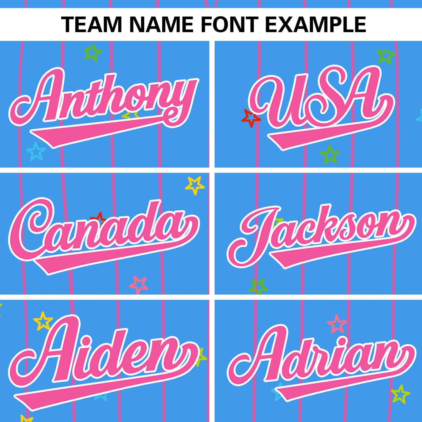 Custom Powder Blue Pink Stripe Fashion Personalized Star Pattern Authentic Baseball Jersey Limited