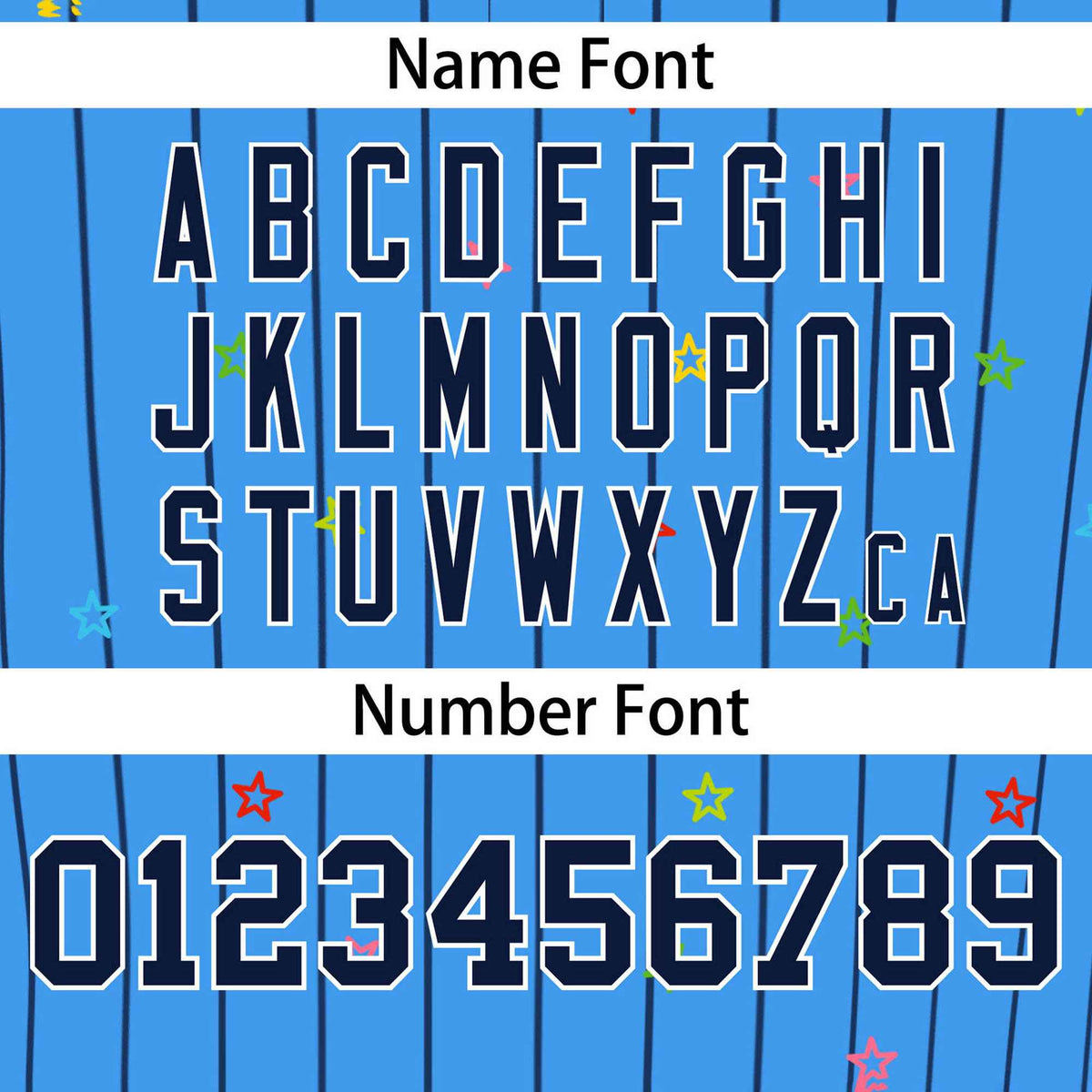 Custom Powder Blue Navy Stripe Fashion Personalized Star Pattern Authentic Baseball Jersey Limited