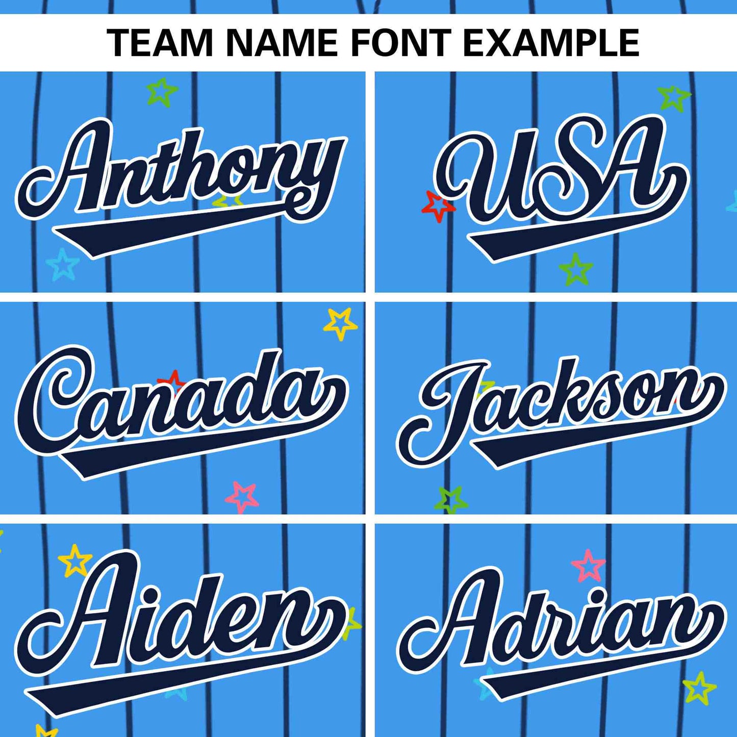 Custom Powder Blue Navy Stripe Fashion Personalized Star Pattern Authentic Baseball Jersey Limited