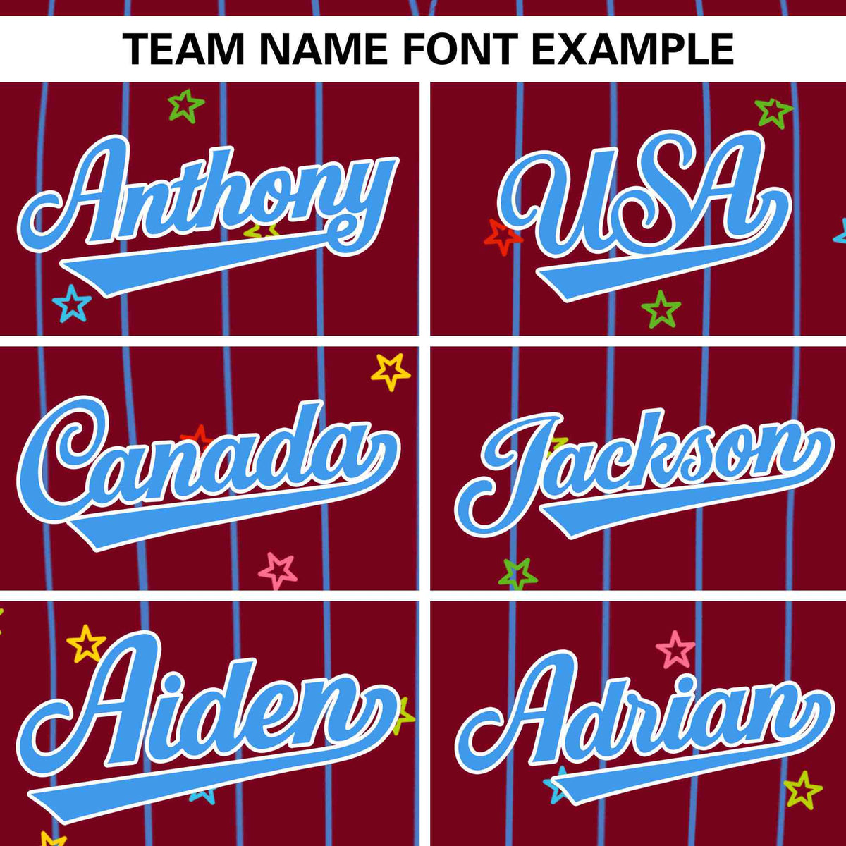 Custom Crimson Powder Blue Stripe Fashion Personalized Star Pattern Authentic Baseball Jersey Limited