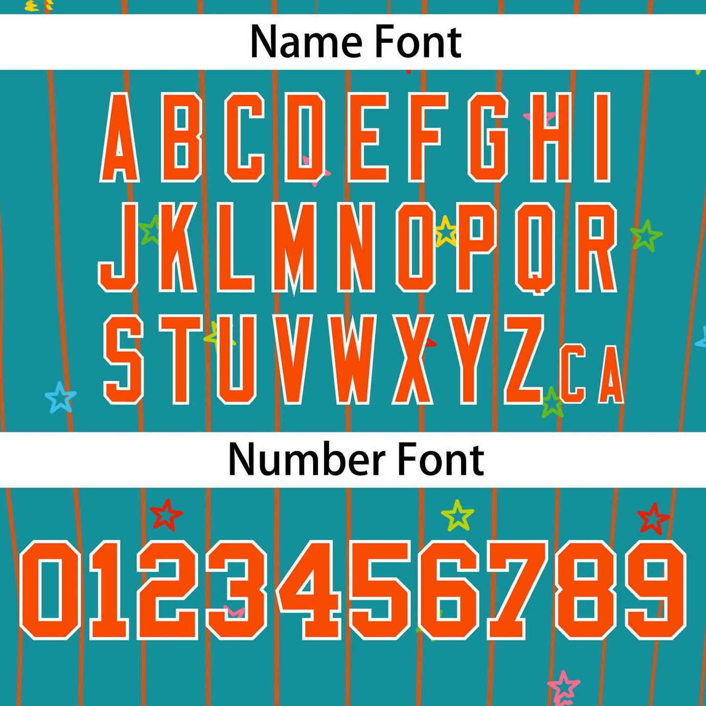 Custom Aqua Orange Stripe Fashion Personalized Star Pattern Authentic Baseball Jersey Limited