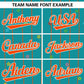 Custom Aqua Orange Stripe Fashion Personalized Star Pattern Authentic Baseball Jersey Limited