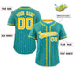 Custom Aqua Gold Stripe Fashion Personalized Star Pattern Authentic Baseball Jersey Limited