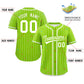 Custom Neon Green White Stripe Fashion Personalized Star Pattern Authentic Baseball Jersey Limited