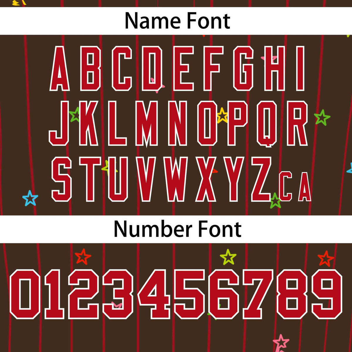 Custom Brown Red Stripe Fashion Personalized Star Pattern Authentic Baseball Jersey Limited